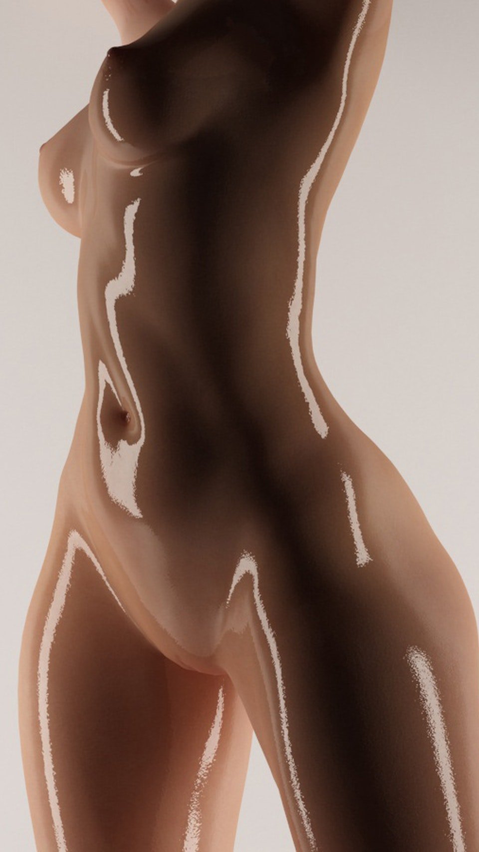 Beautiful body in nude oil