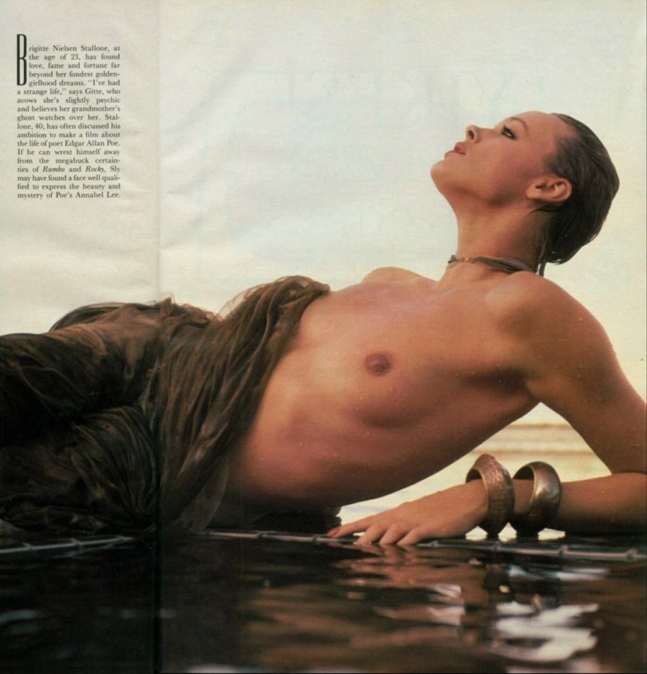 Bridget Nielsen in his youth naked