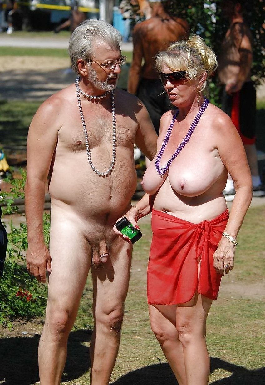 Naked old women on the beach