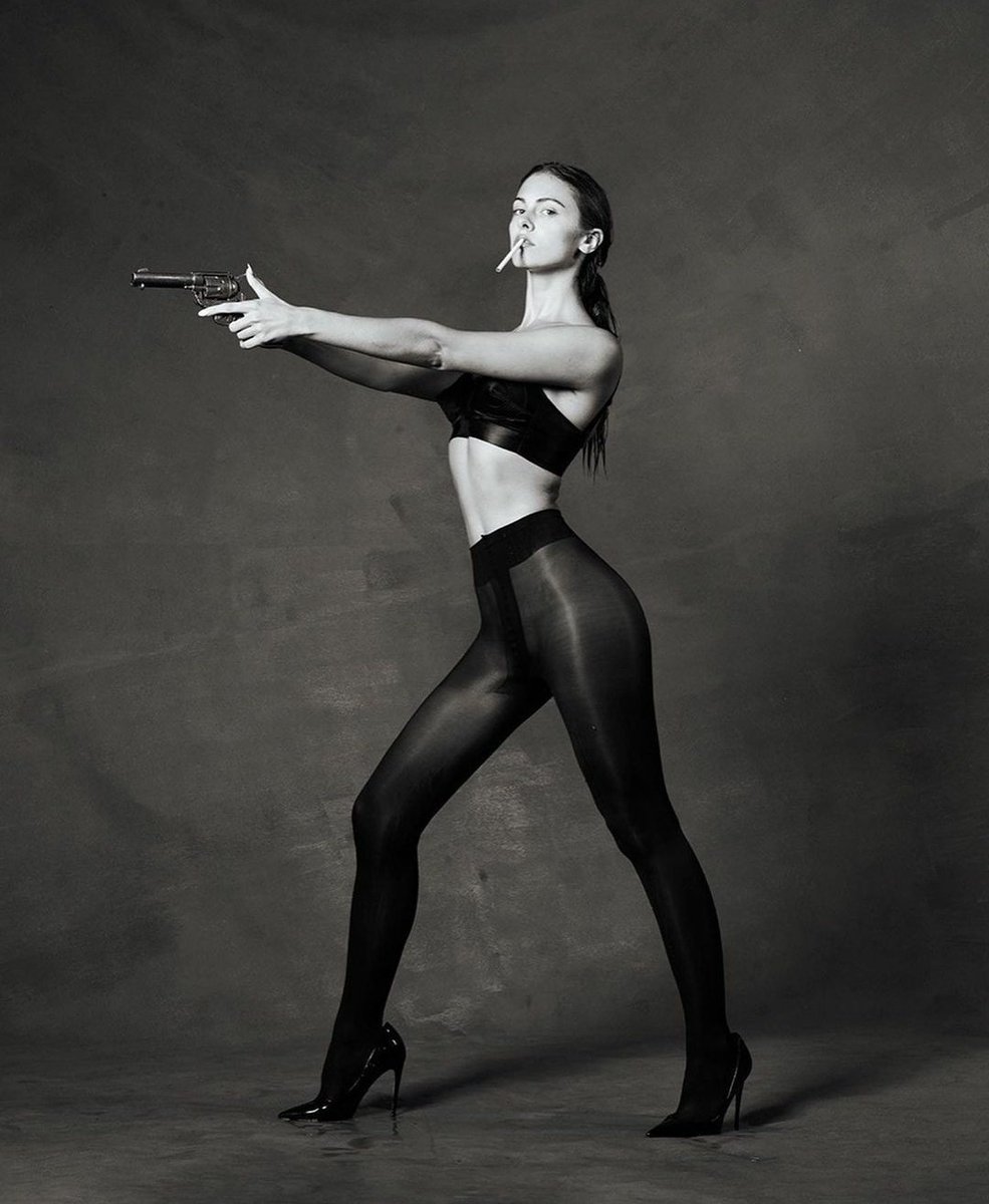 Robin Holtzken photo shoot in a dress