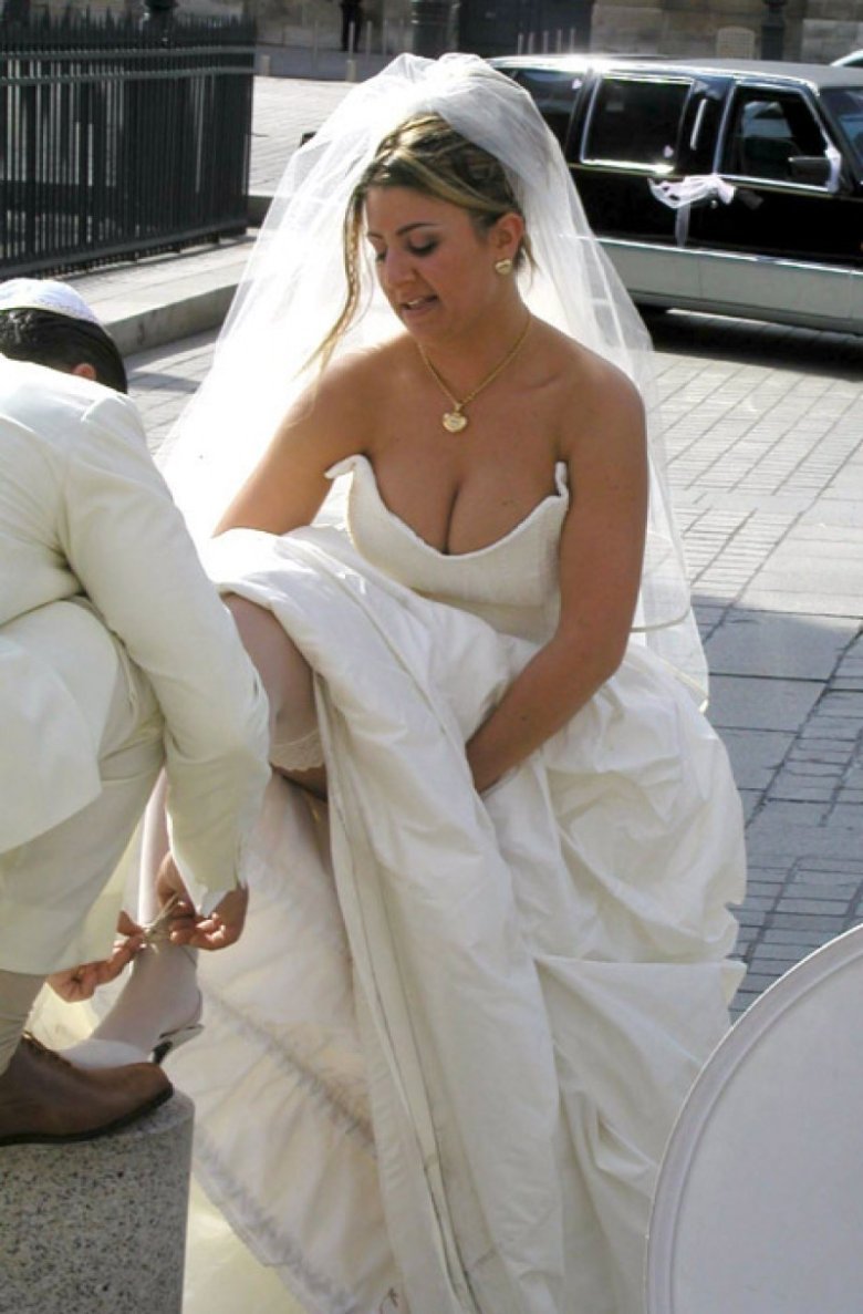 Huge breasts in a wedding dress