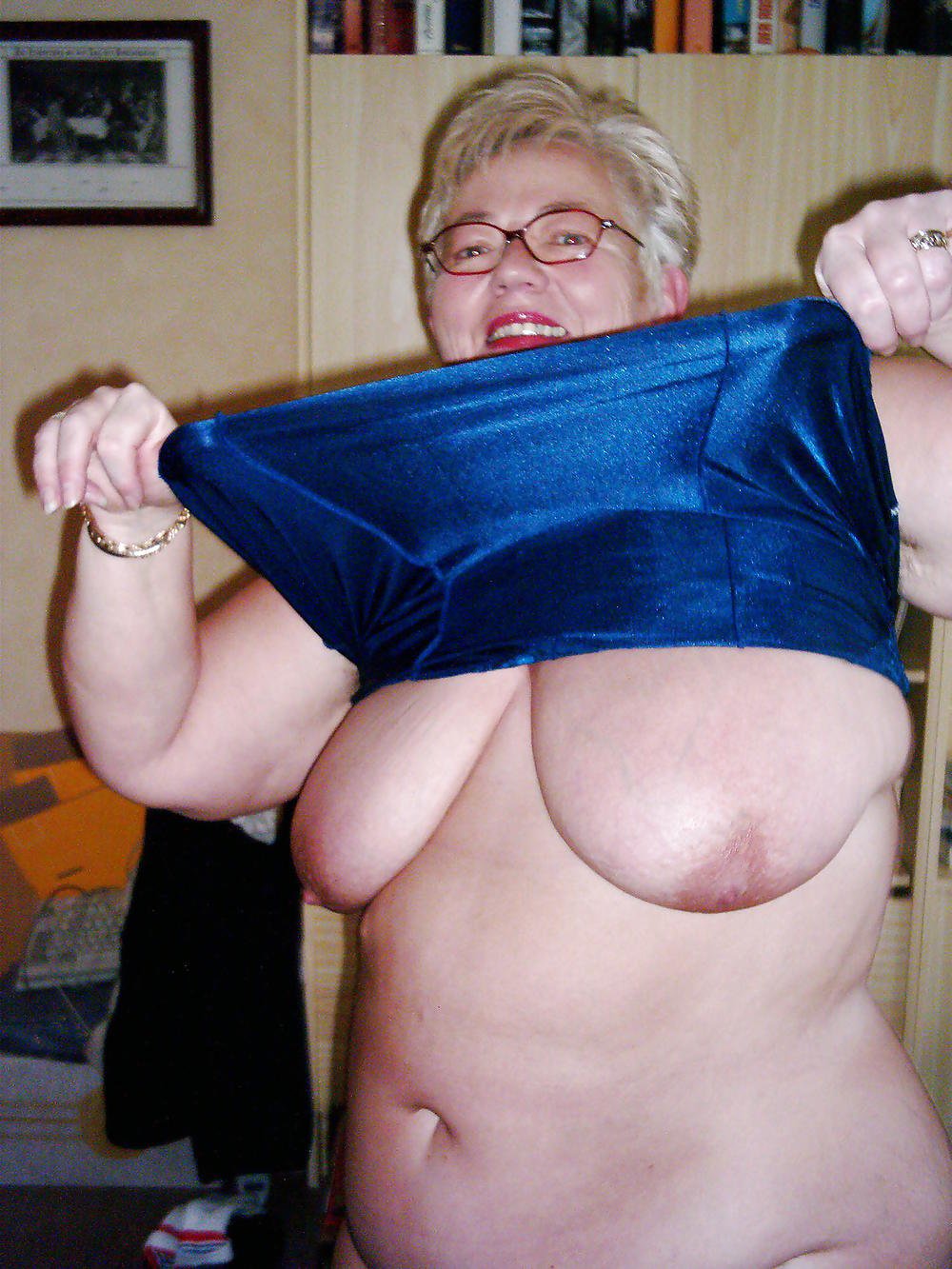 Big boobs of old grandmothers
