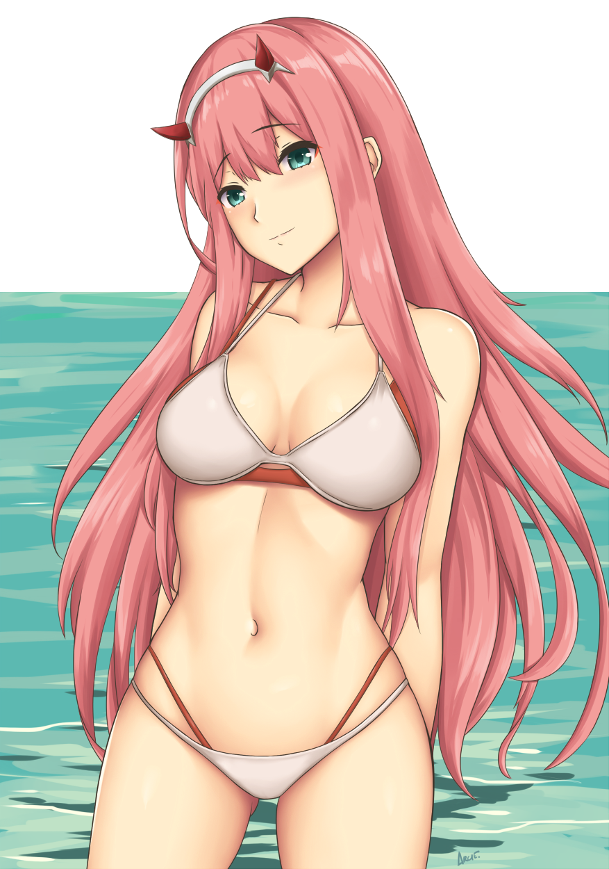Zero Two with white hair