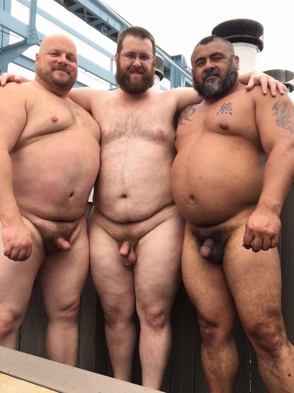 A fed man is naked