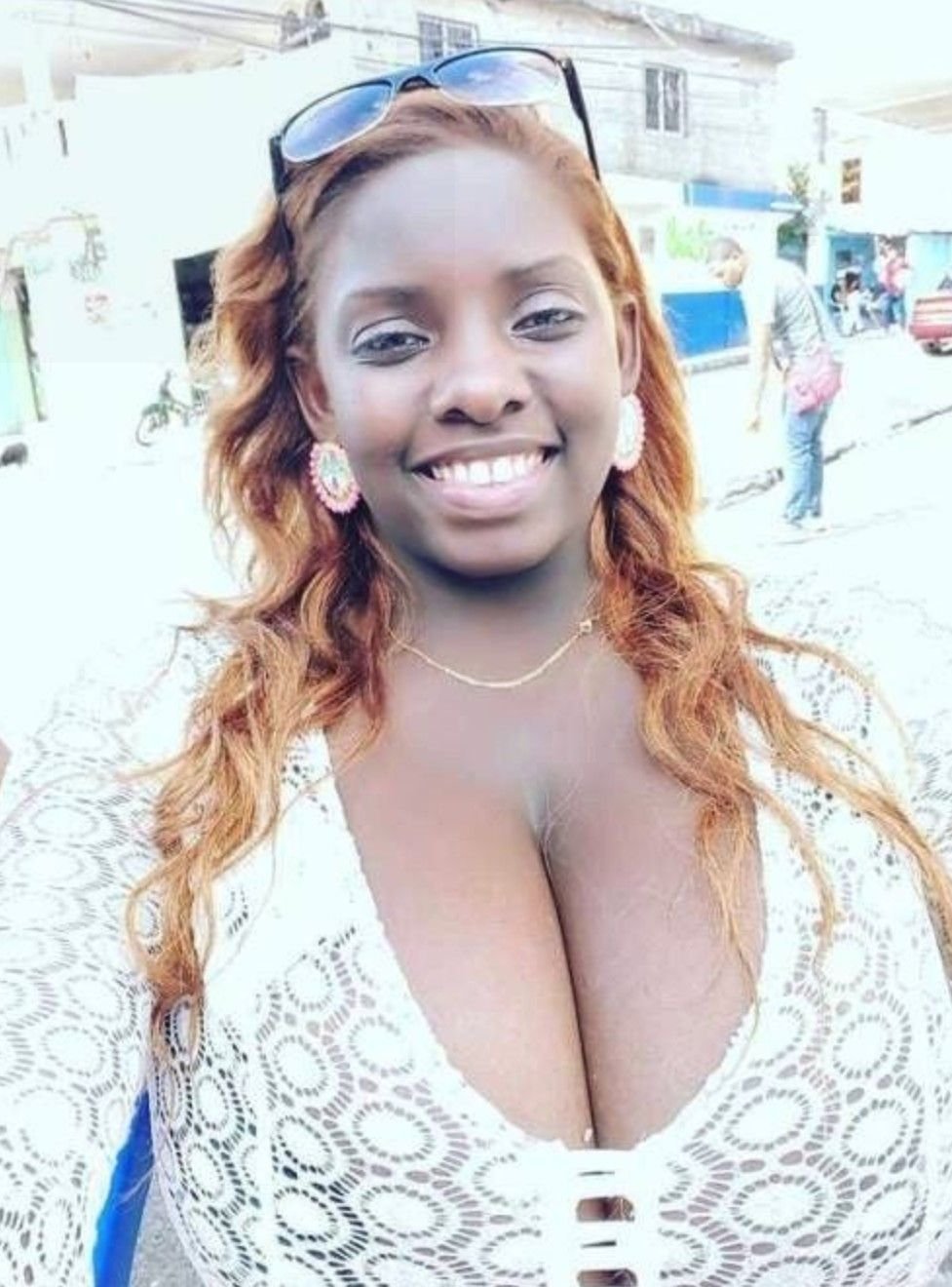 Big Black Eboni in a swimsuit