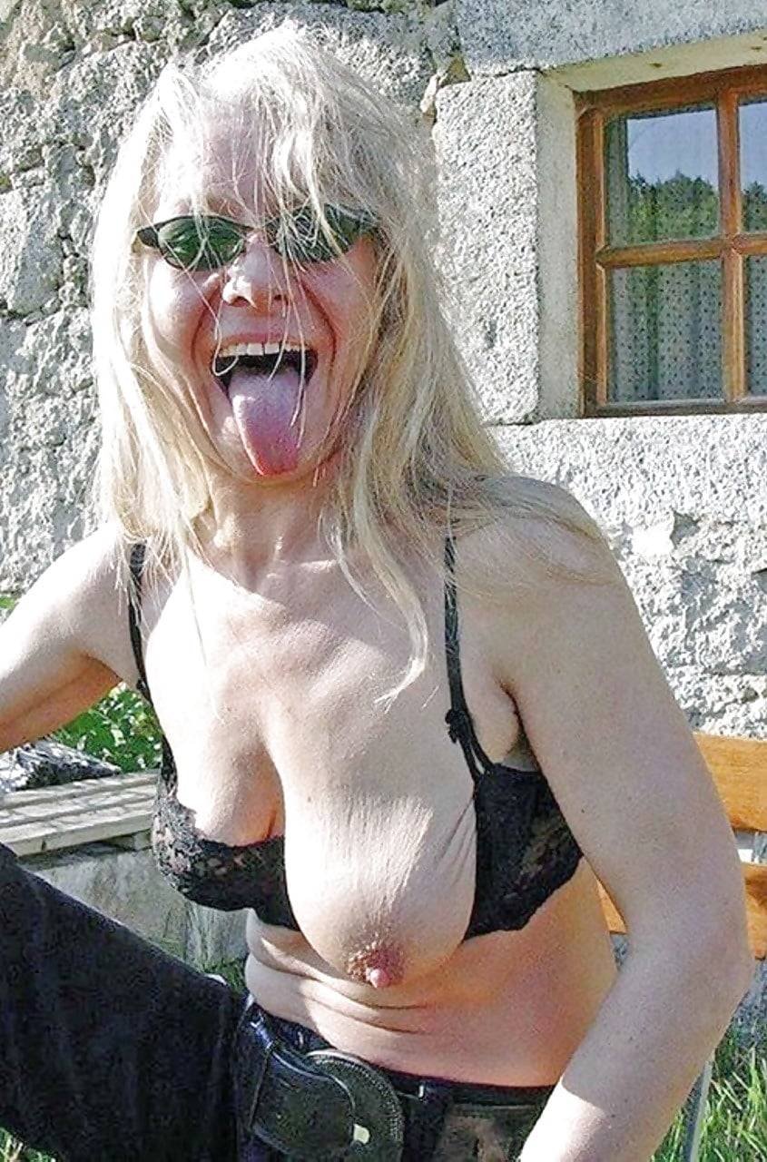 Elderly breasts with hanging