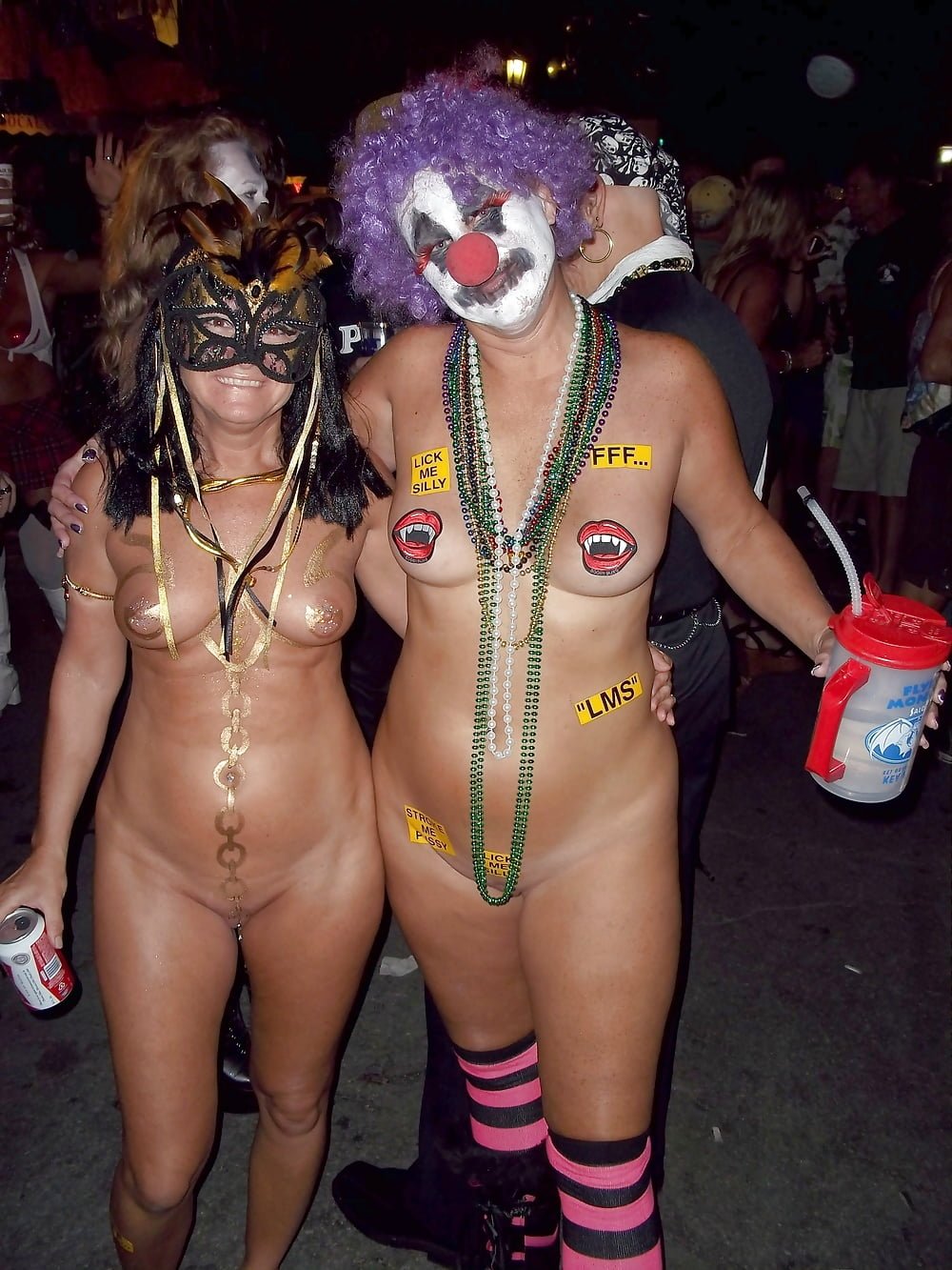Naked mature at the festival