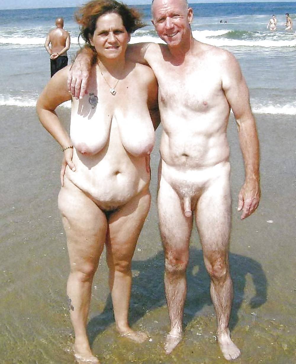 Elderly nudists with boys