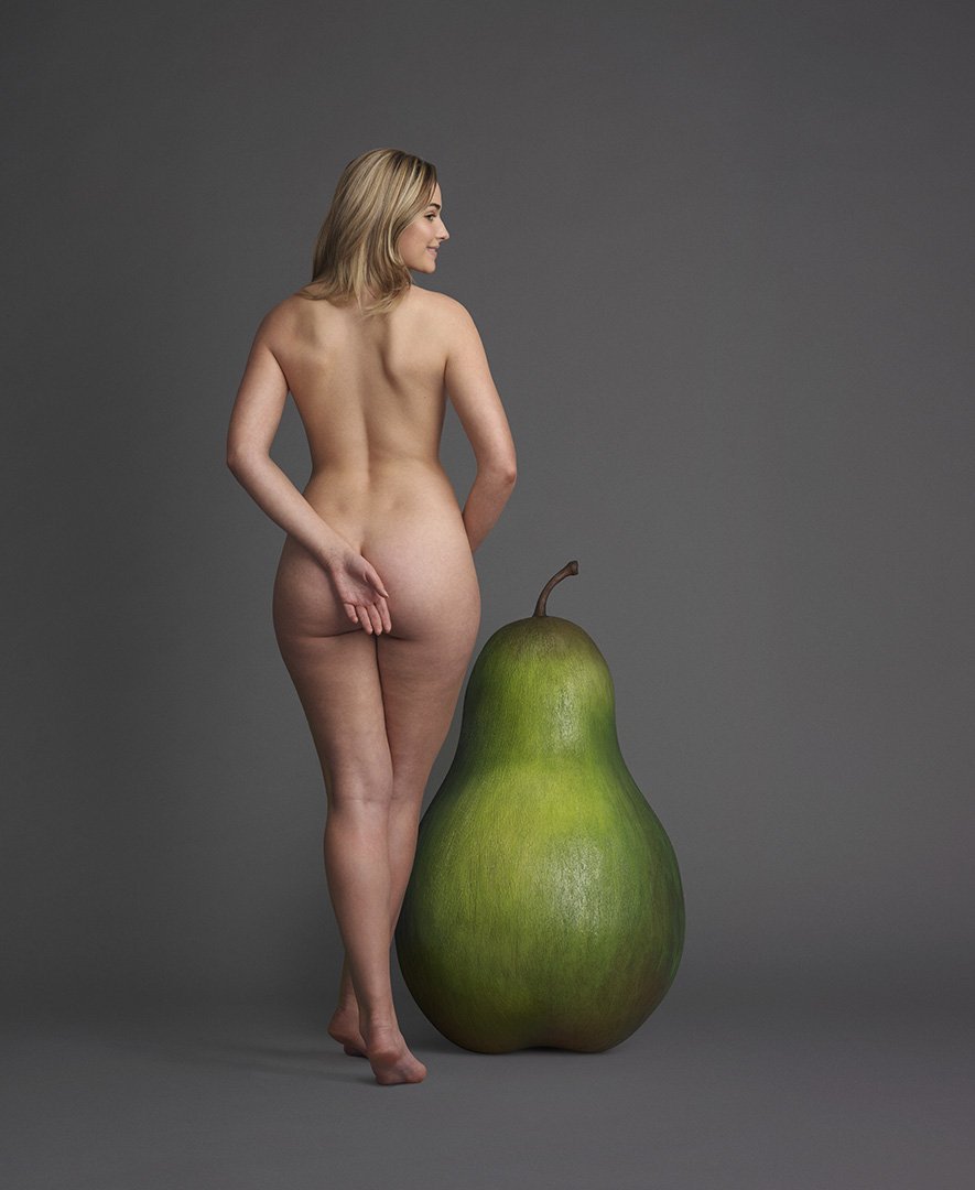 Naked women with a pear -shaped figure