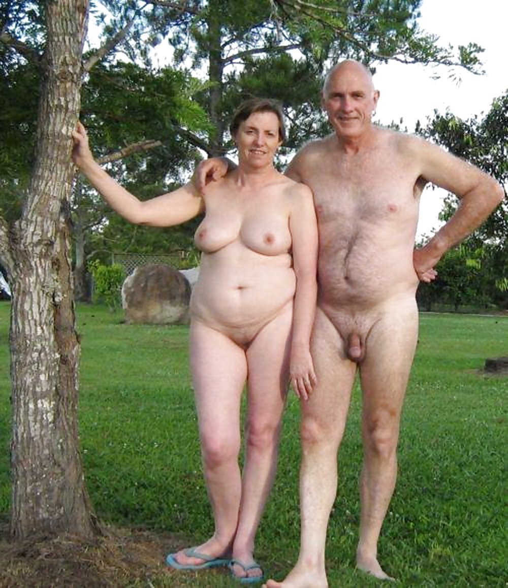 Naked elderly couples on the beach
