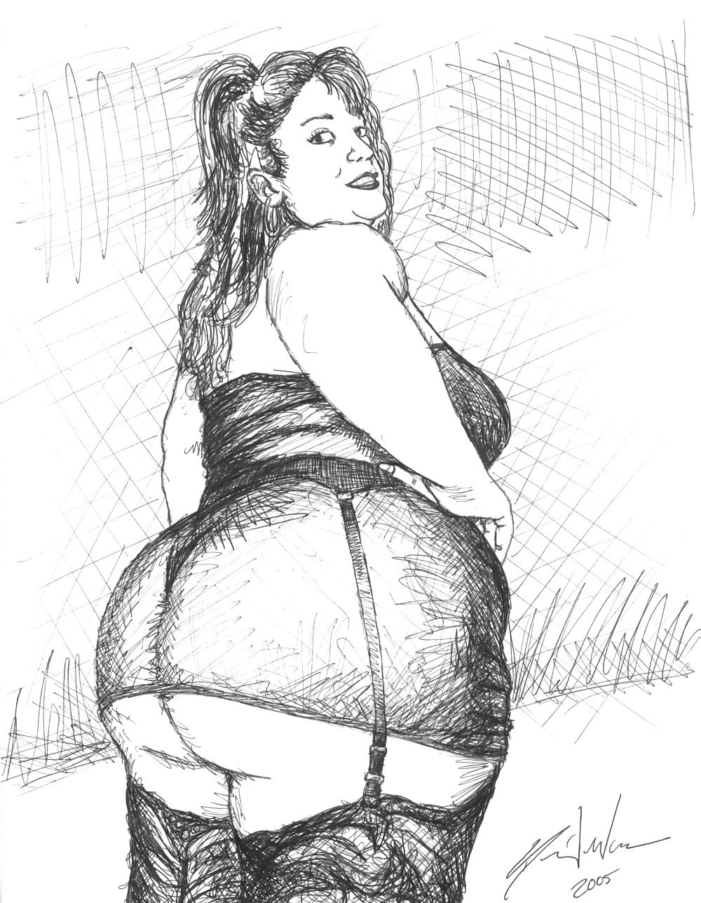 BBW Femdom Drawing