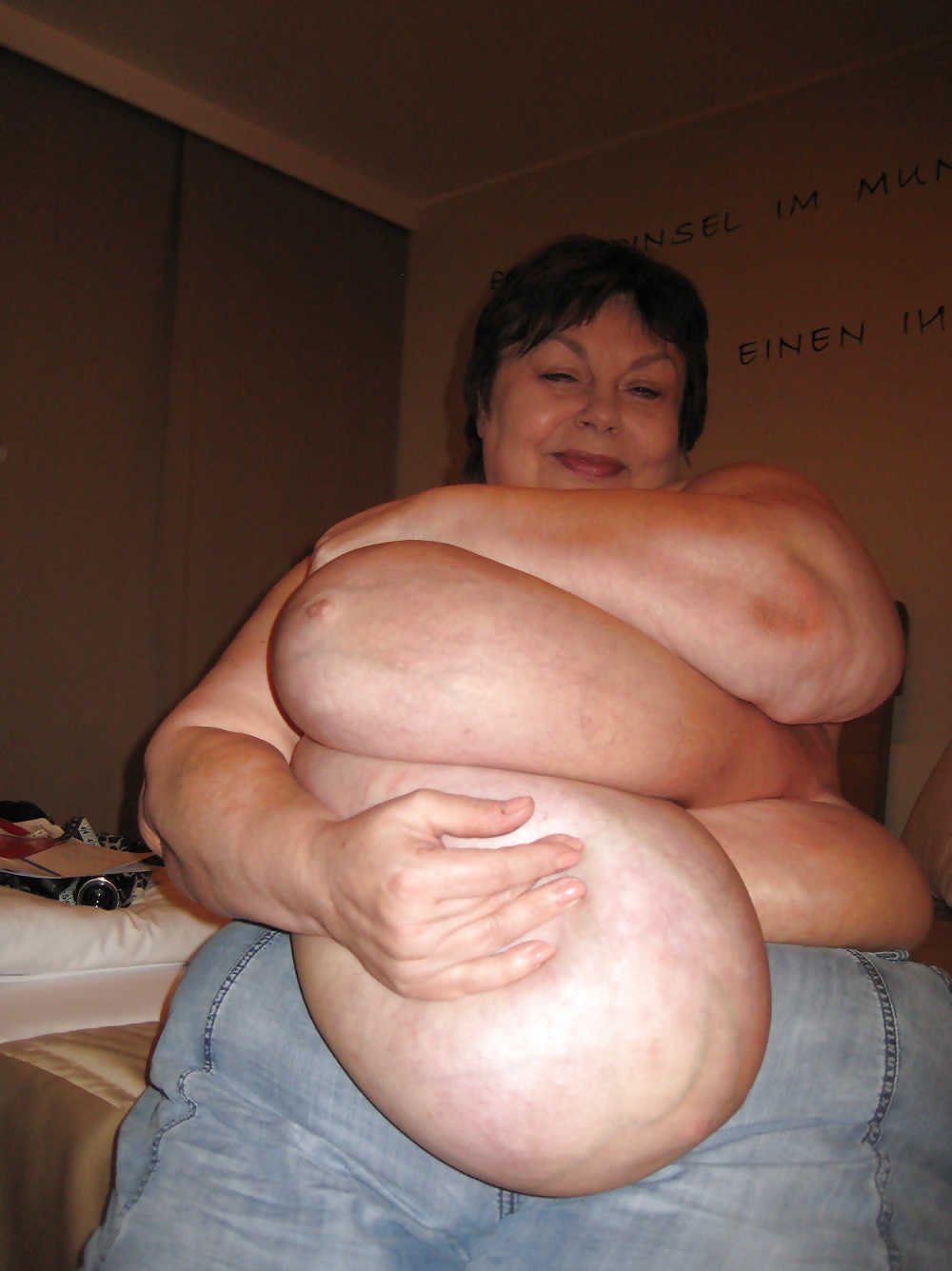 Naked fat women lay down