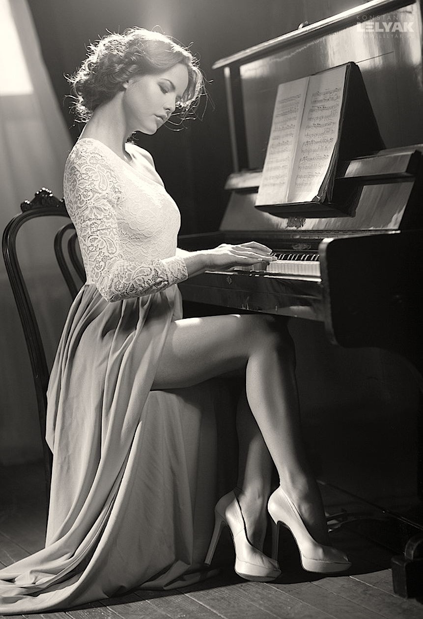 Girl and piano