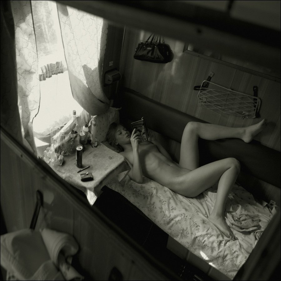 Naked legs in the train
