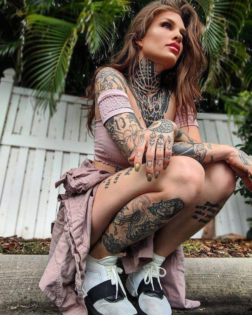 Amber tattooed