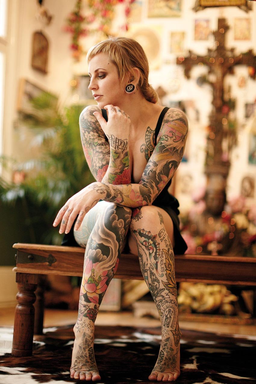 Tattooed woman from Germany
