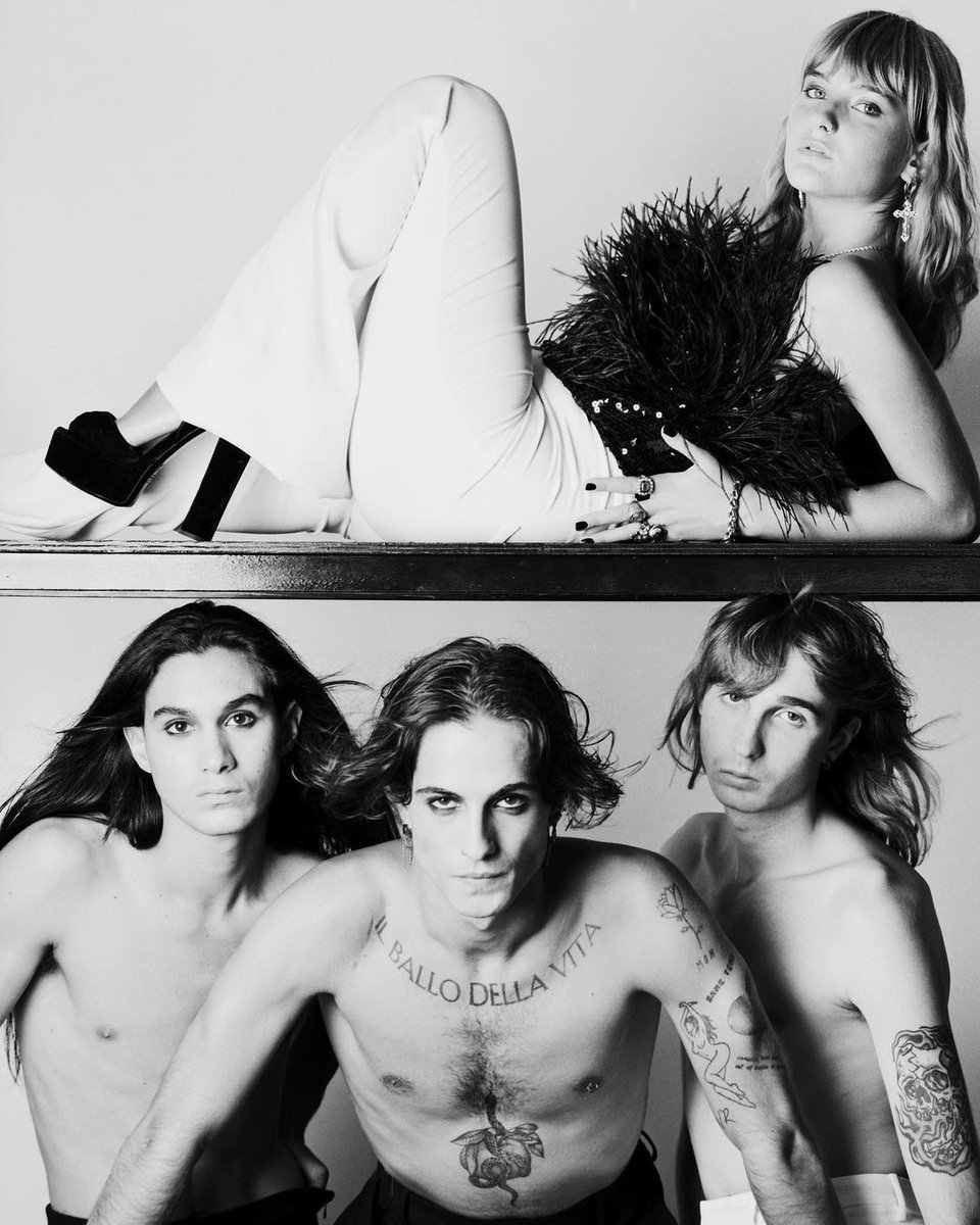 Naked photo shoot of the Maneskin group