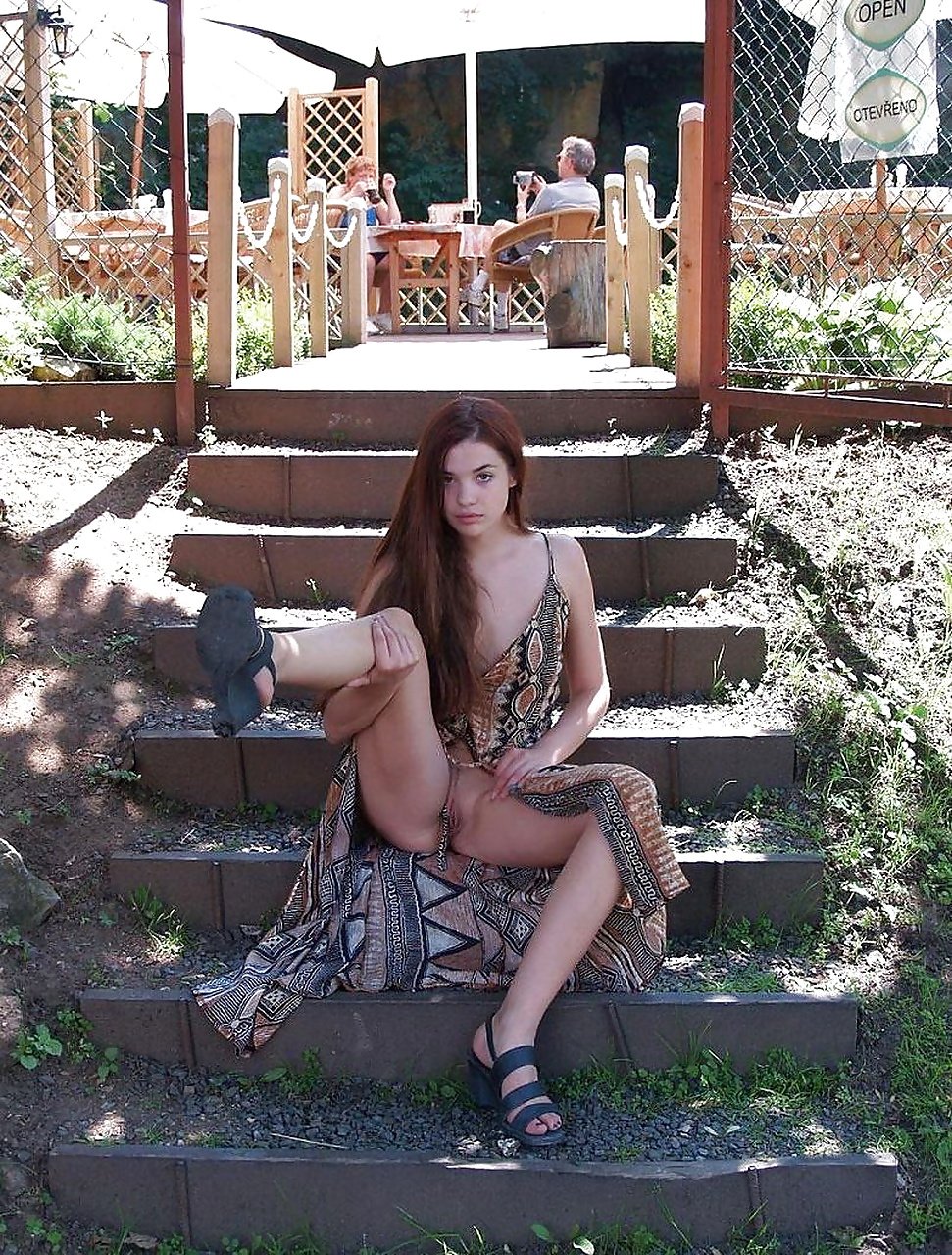 Naked girls in short skirts