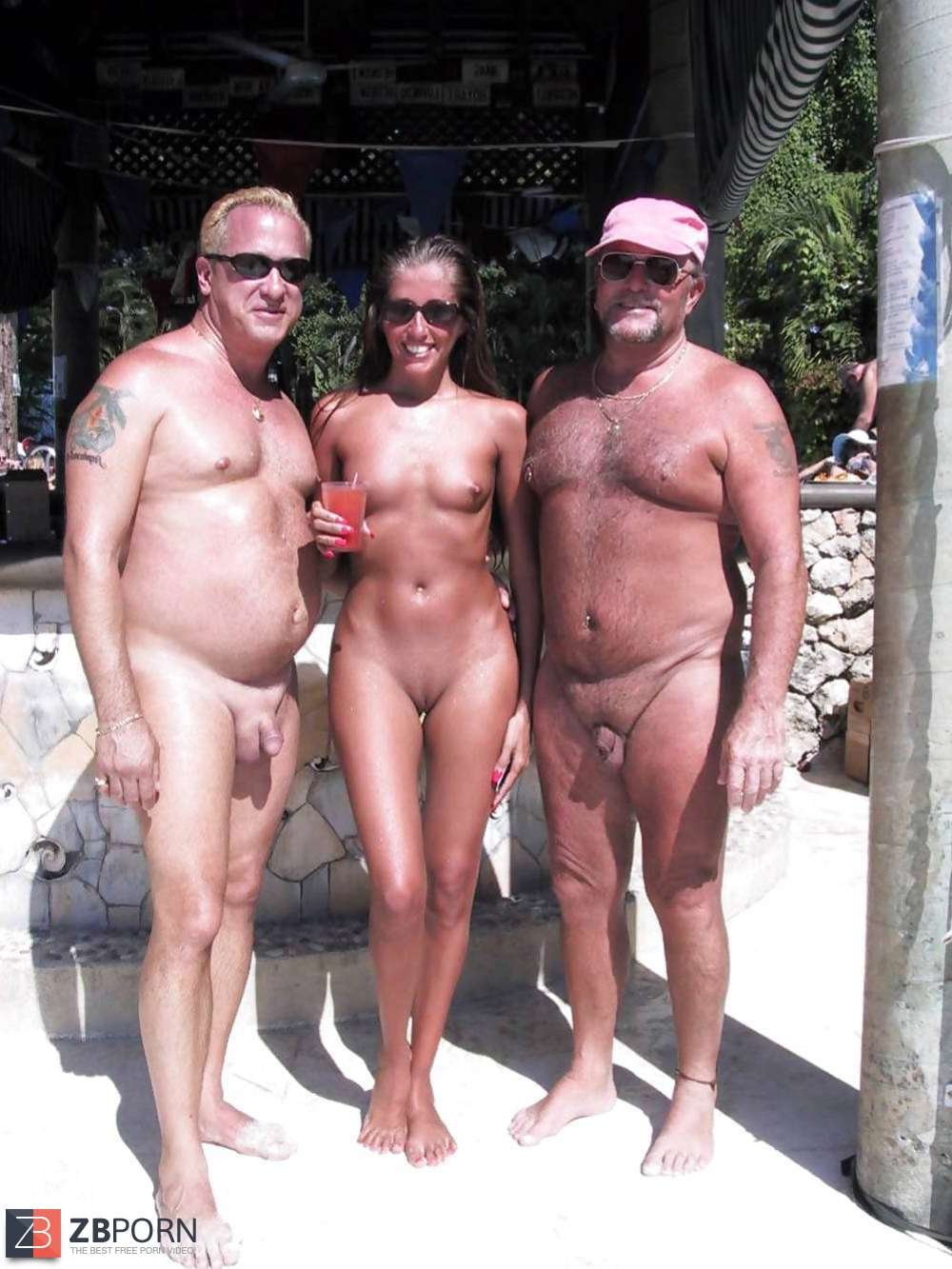 Naked elderly women on the beach