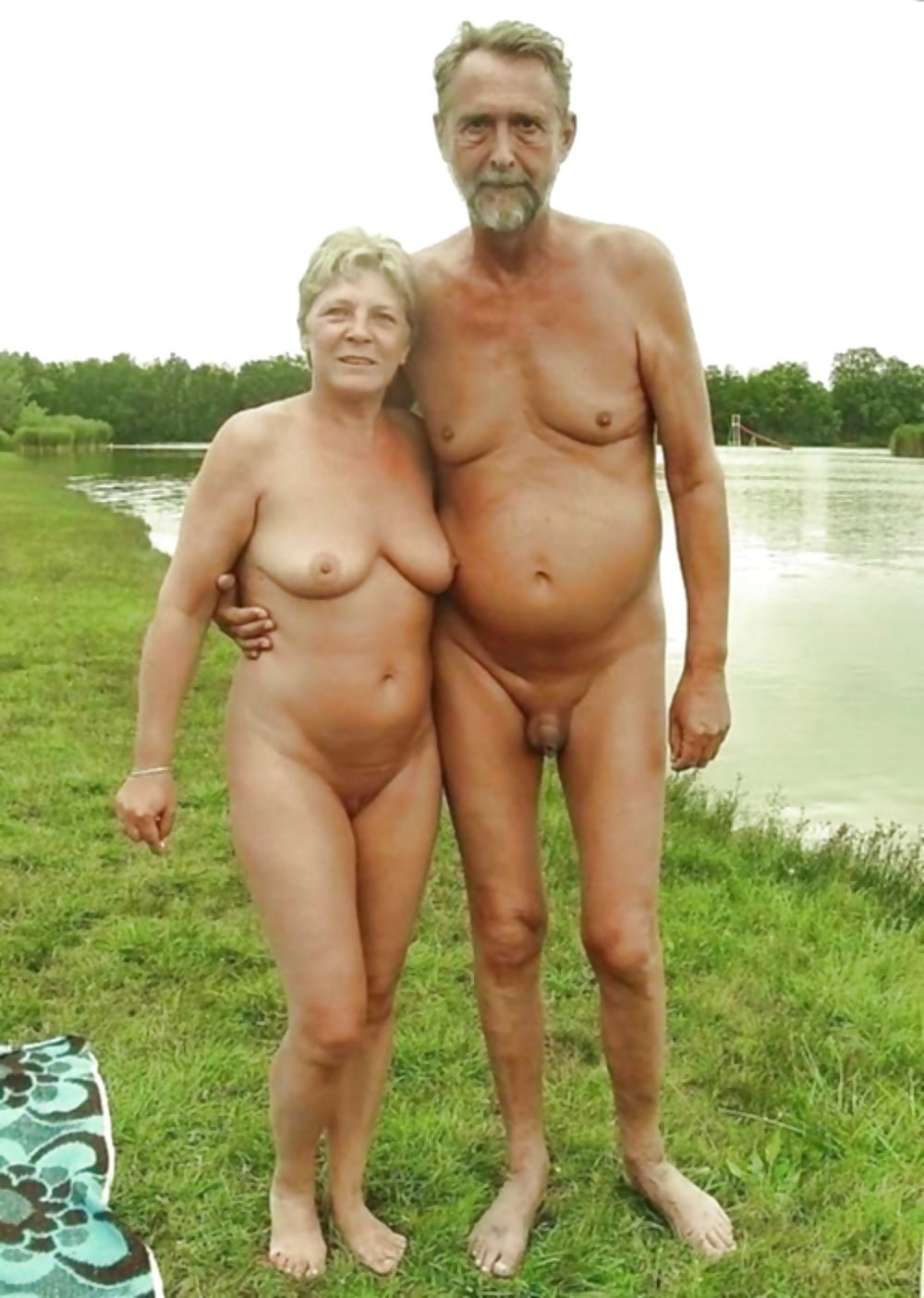 Naked elderly couples on the beach