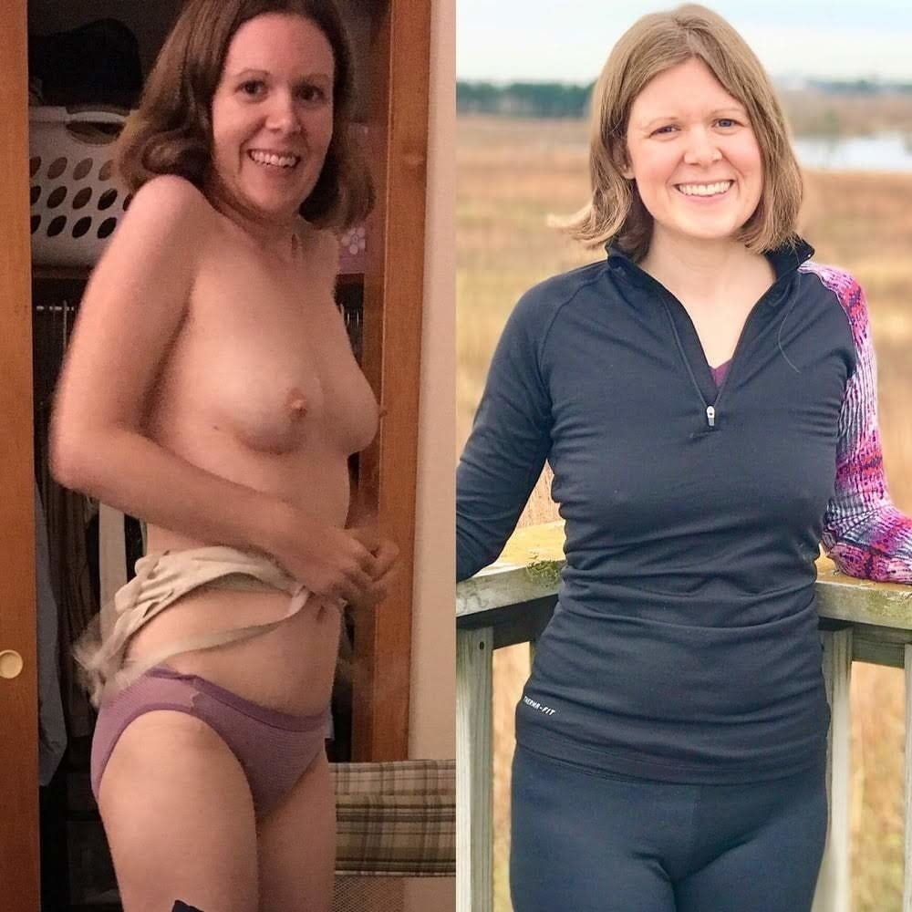 Dressed and stripped mother and daughter