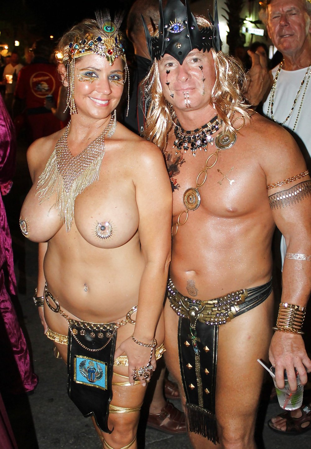 Naked women at the Fantasy Fest festival