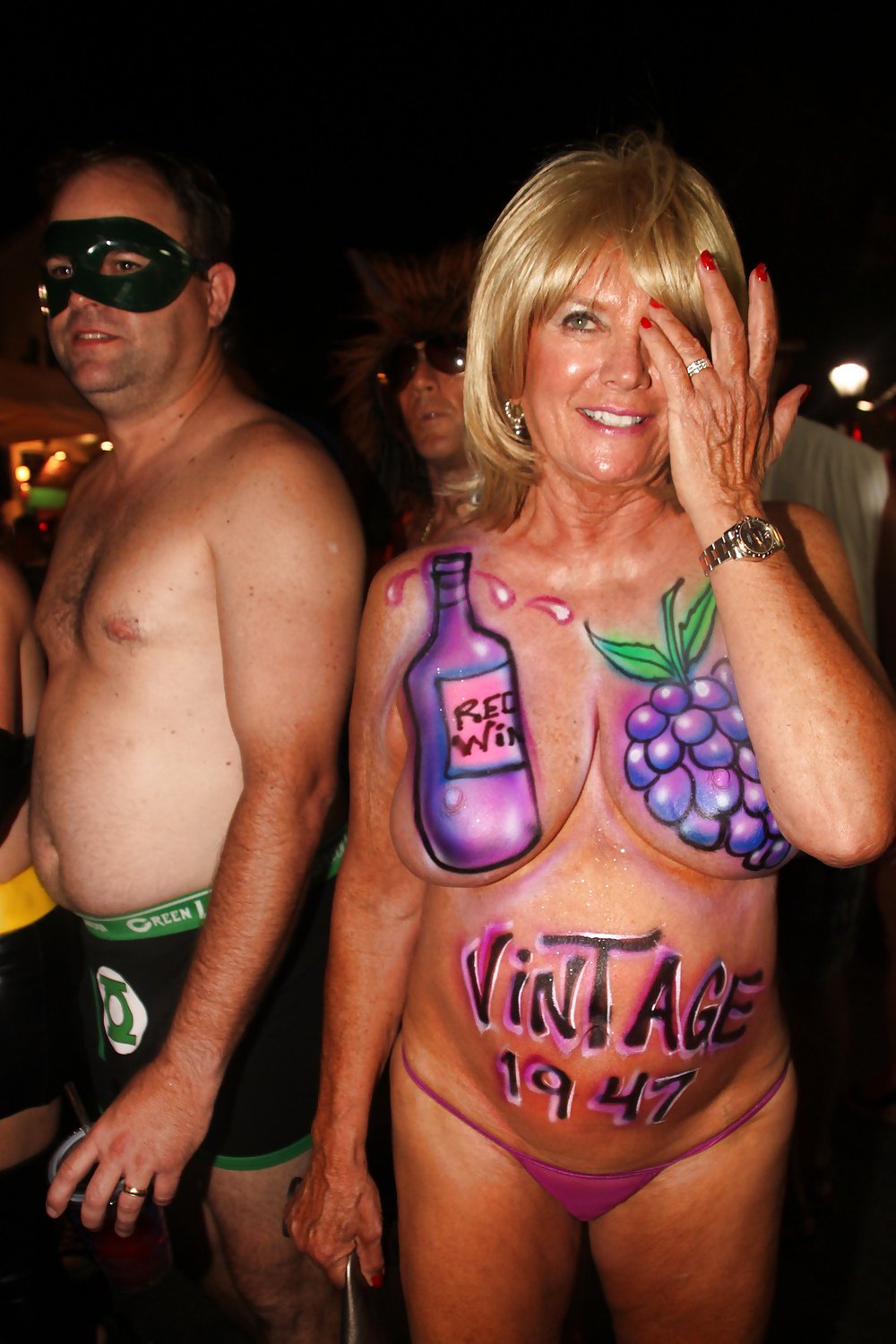Naked women at the Fantasy Fest festival