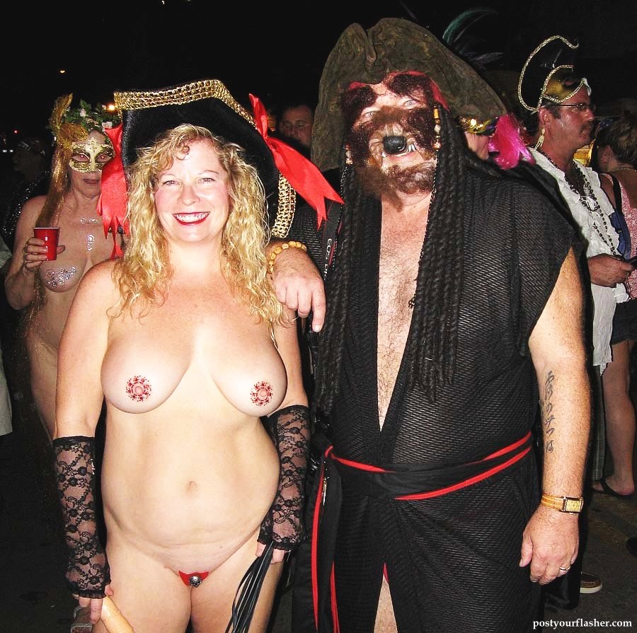 Naked women at the Fantasy Fest festival