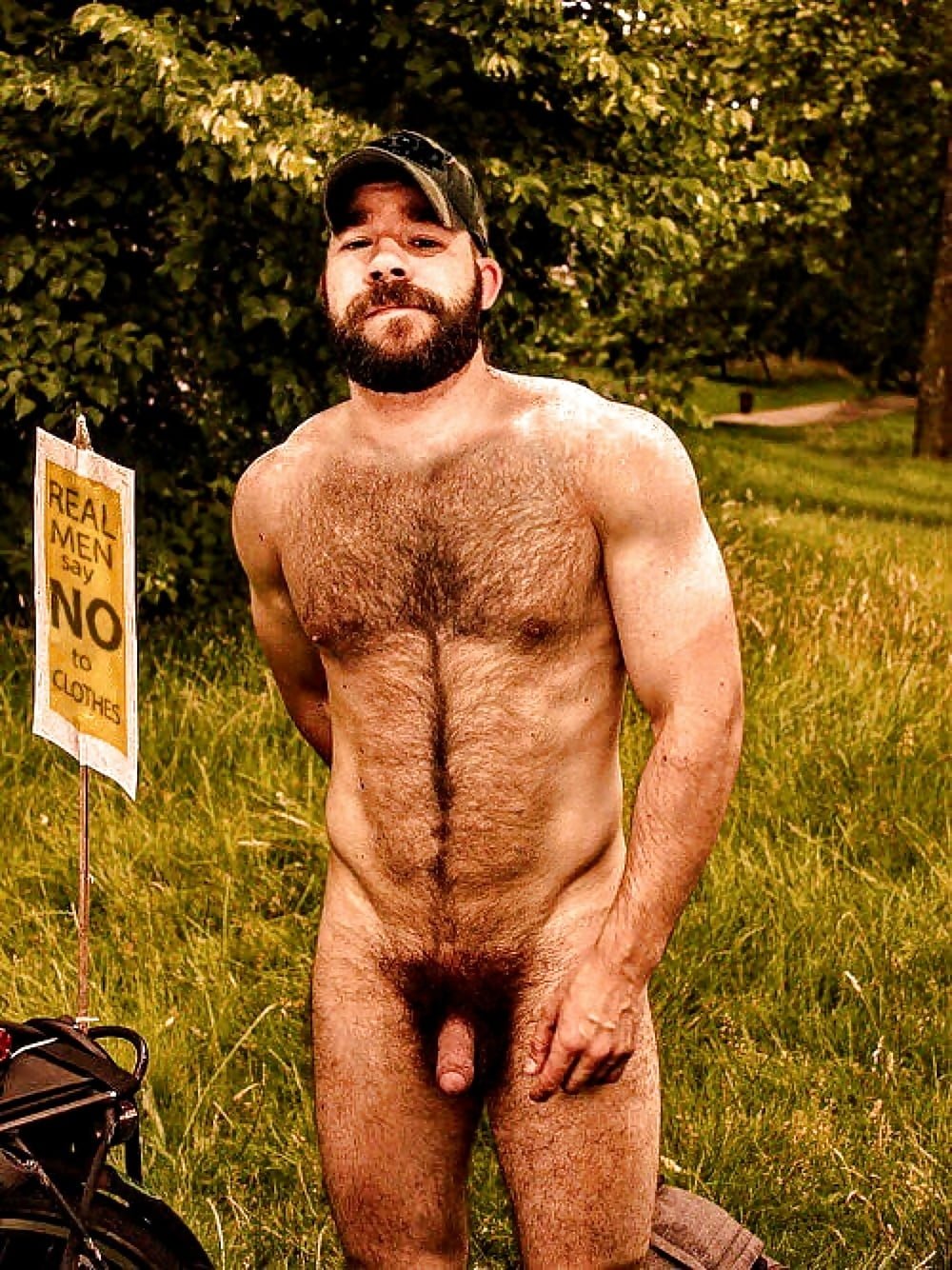 Hairy bearded men naked