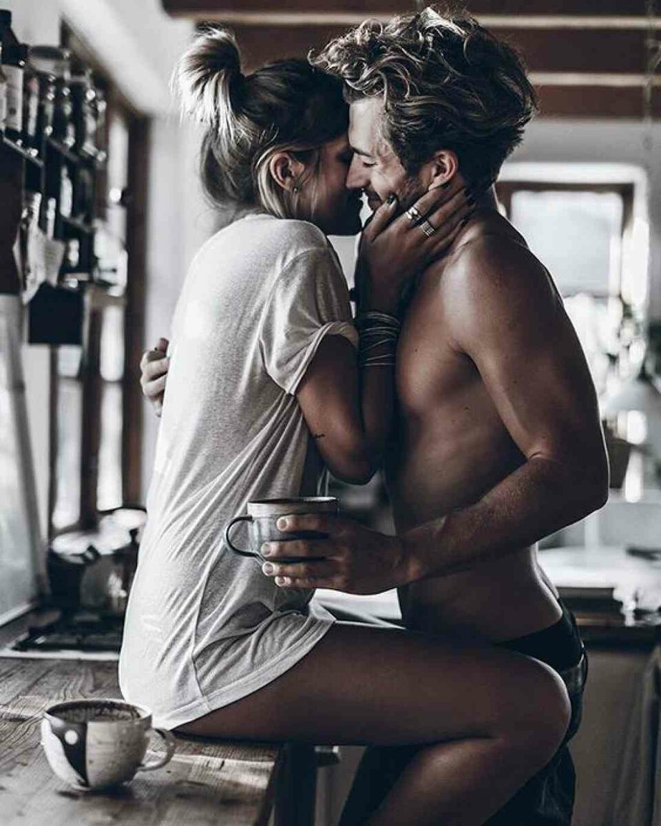 Passionate hugs of lovers