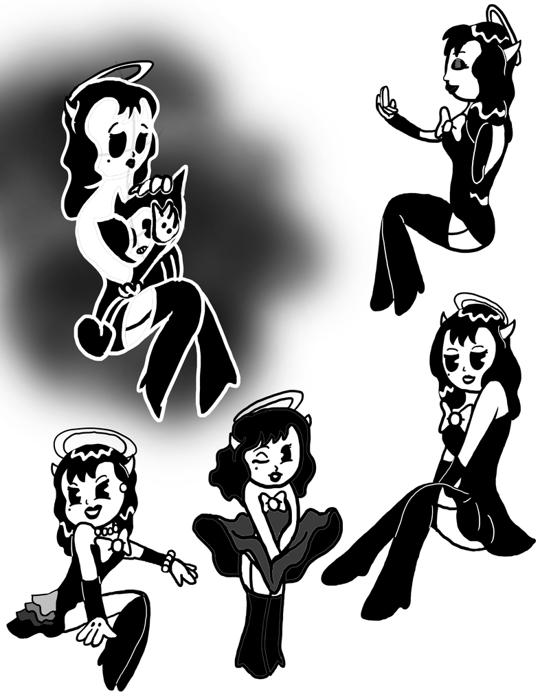 Bendy and Alice kiss