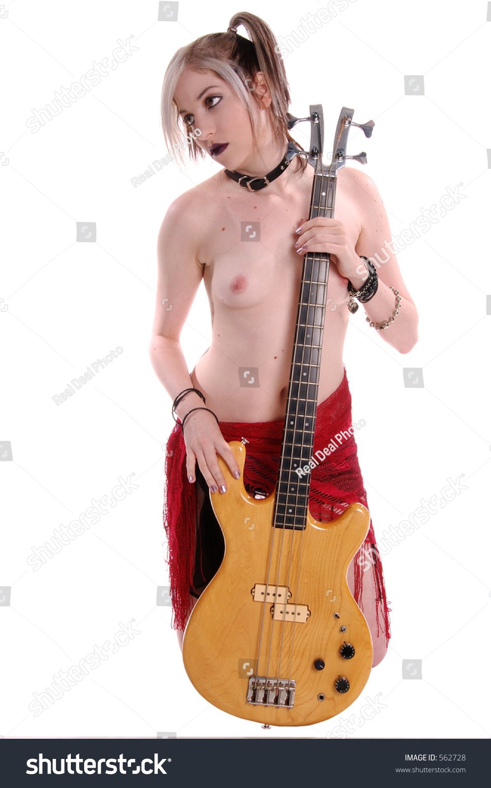 Erotic girl with guitar