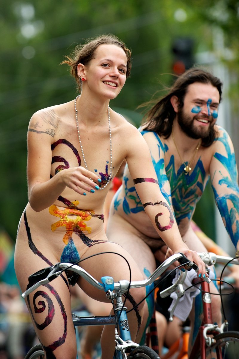 Naked women in different places