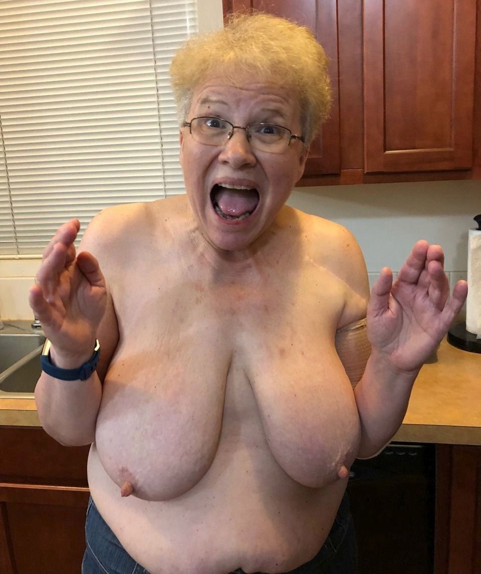 Huge boobs of old women