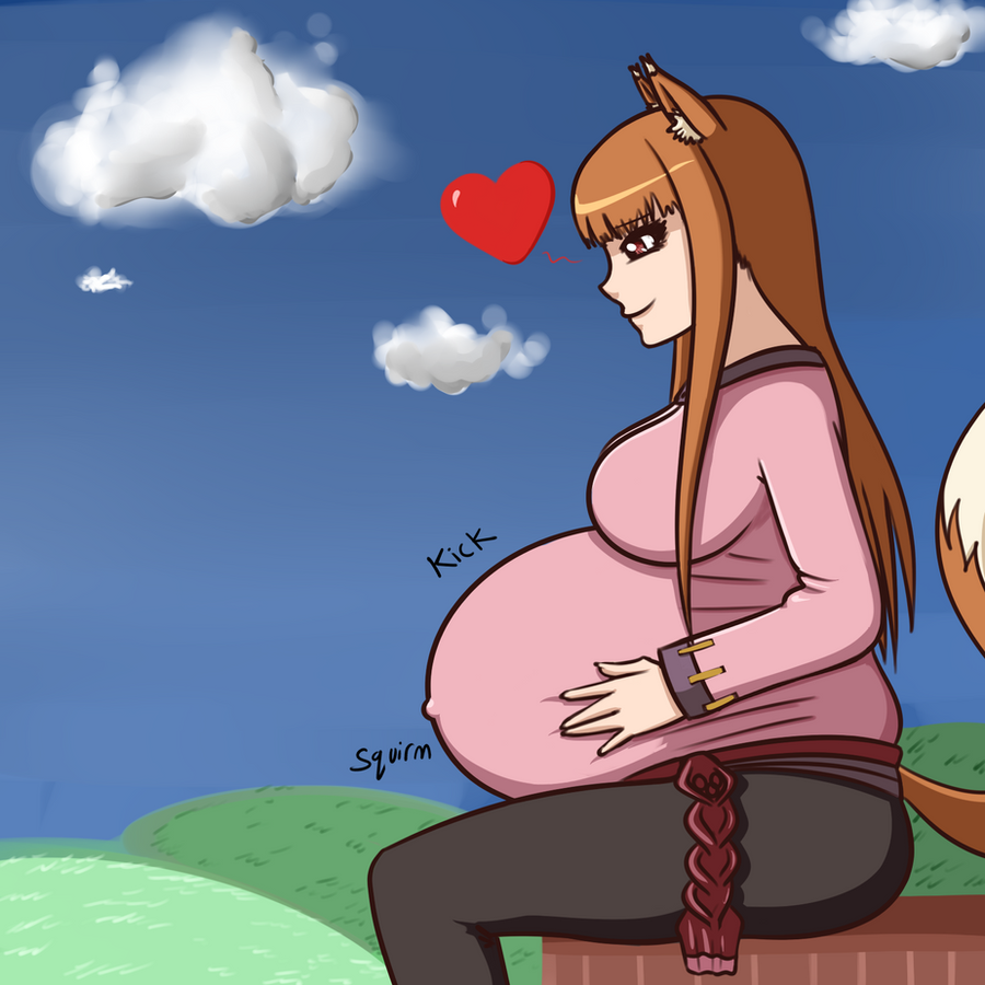 A pregnant abdomen of anime