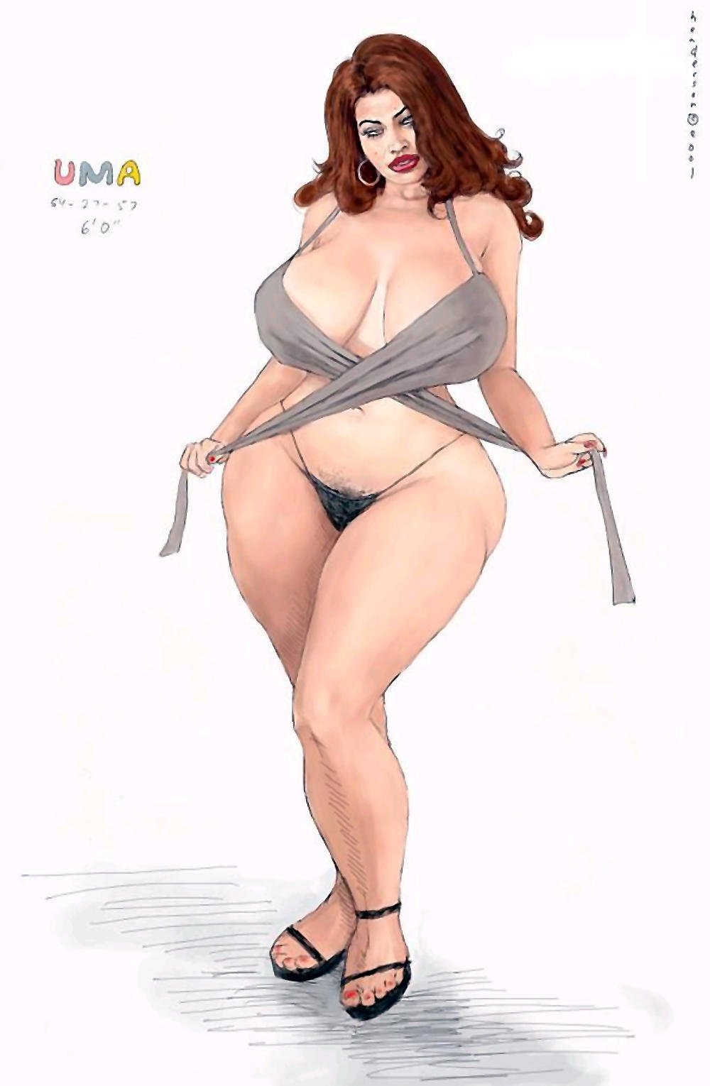 Drawings of magnificent naked women