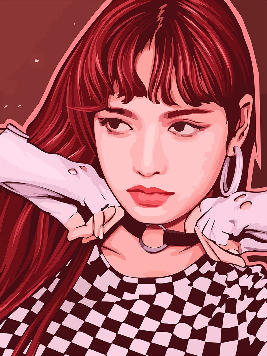 Black Pink Fox Art