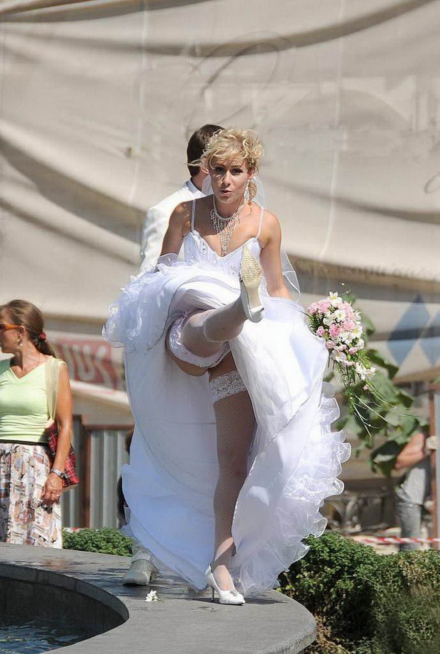 Under the wedding dress