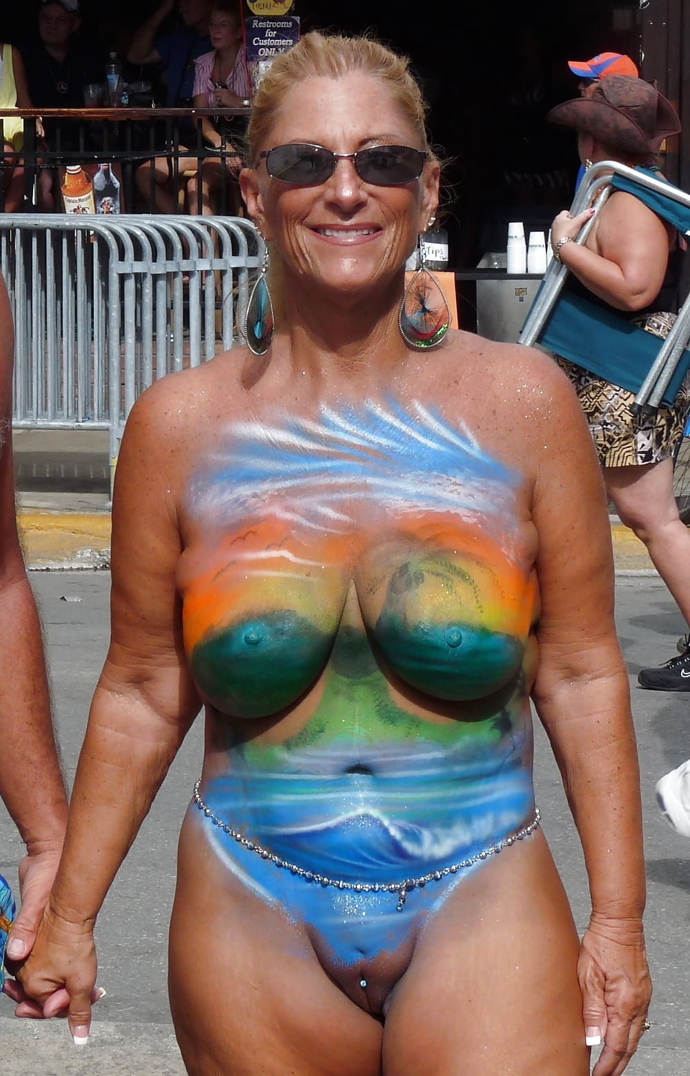 Adult women naked at the festival
