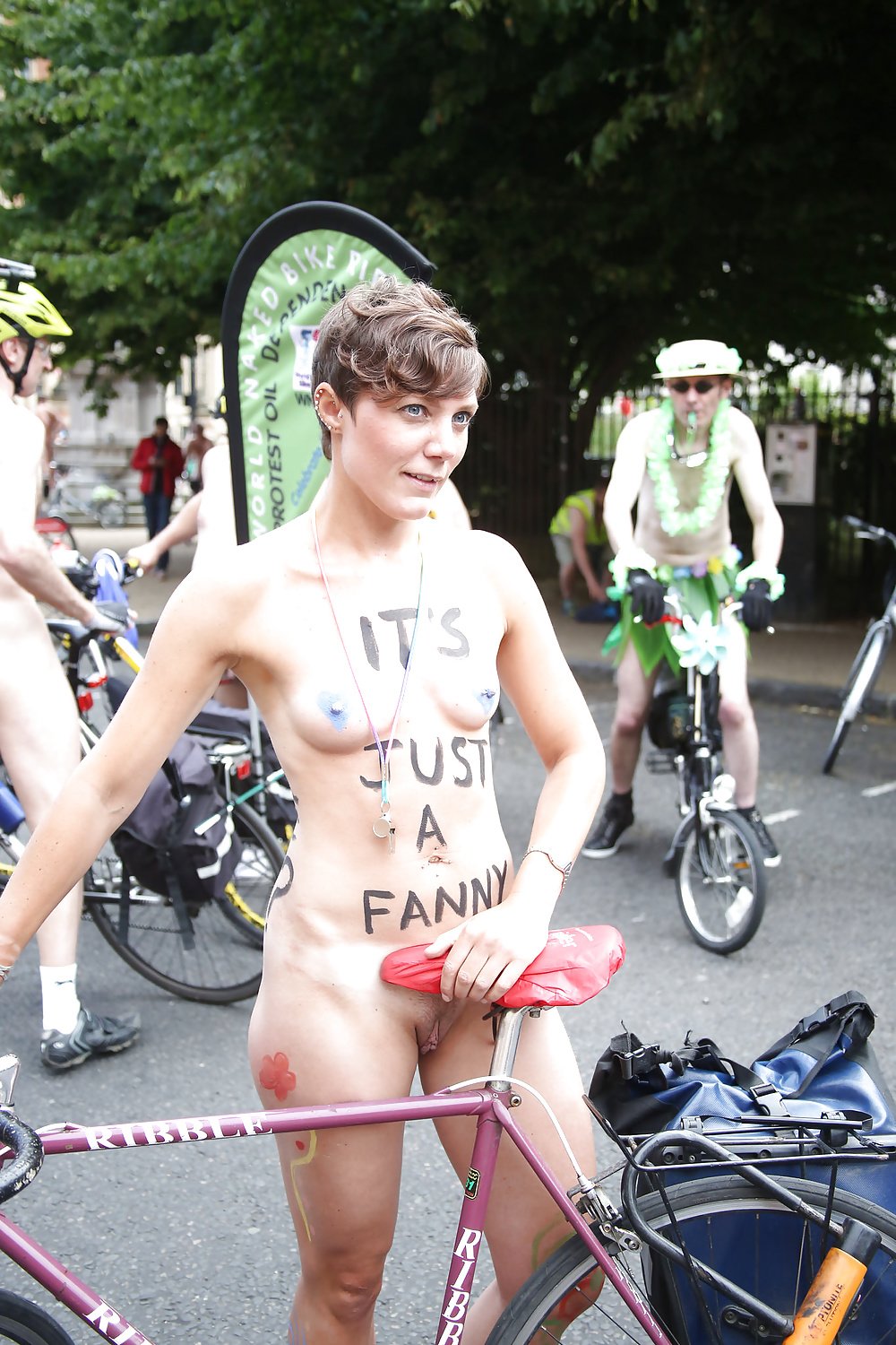 Sacha Alleyne World Naked Bike Ride - London 2015