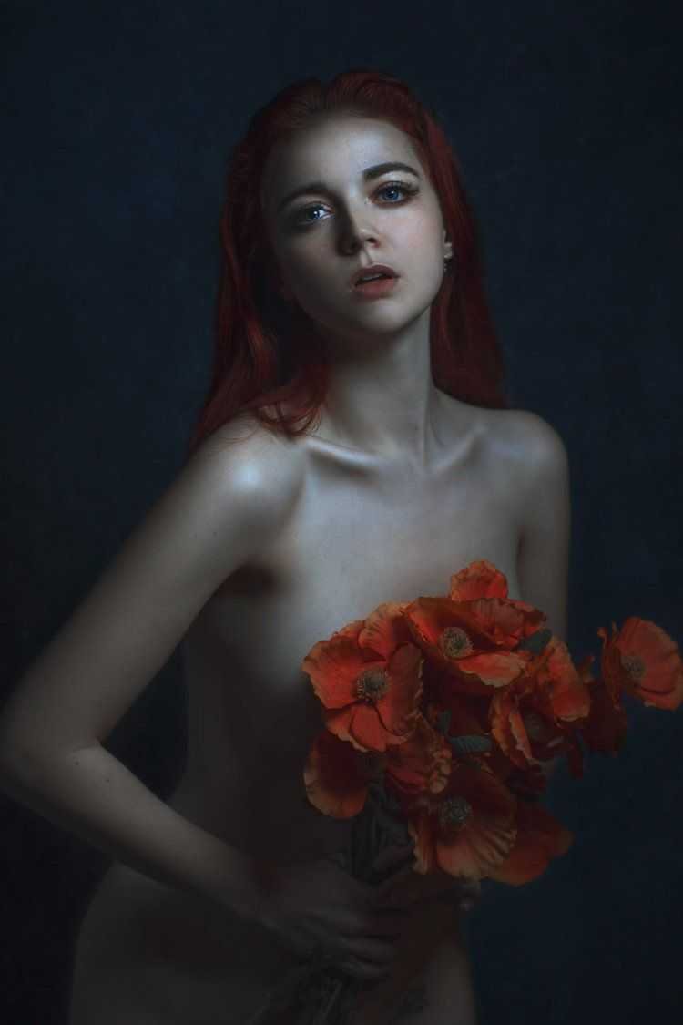 Red -haired nude model from Perm