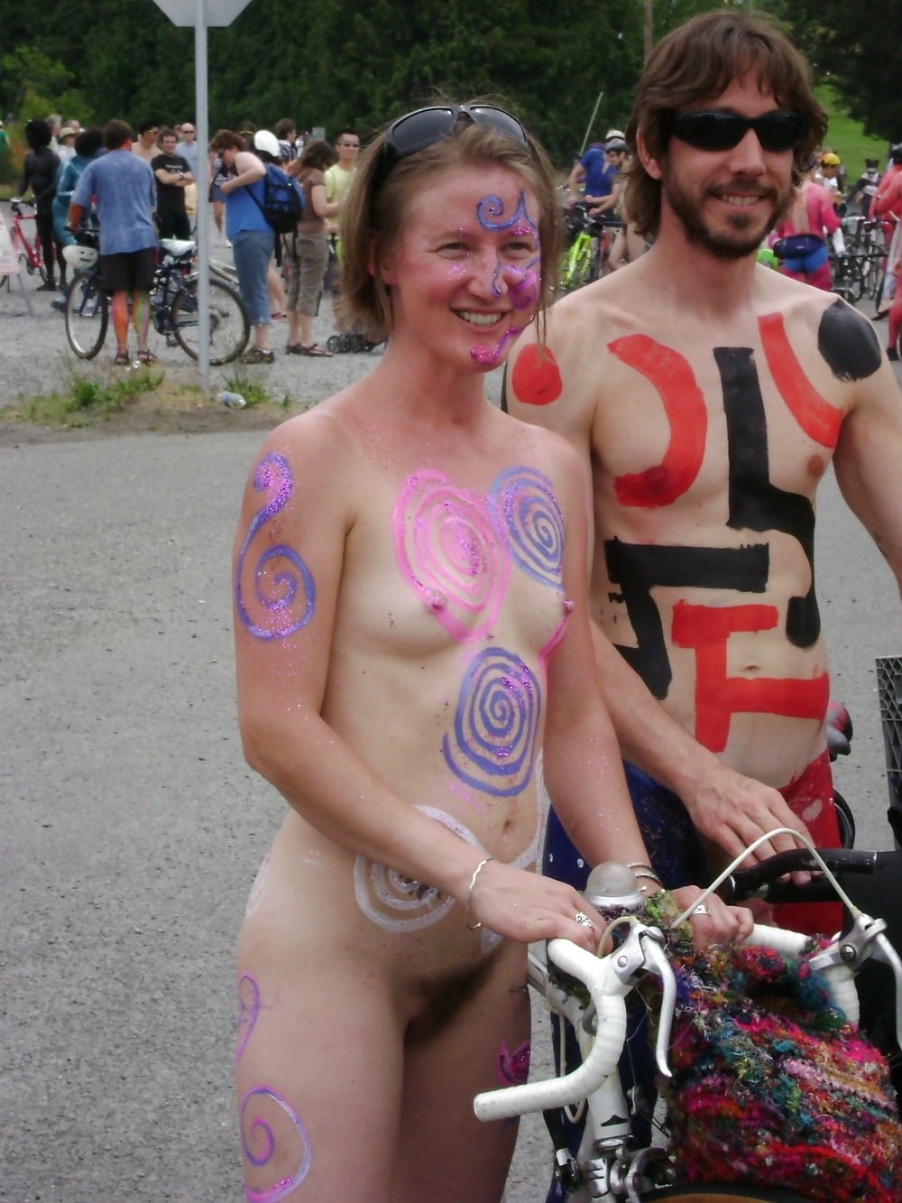 Naked bicycle racket