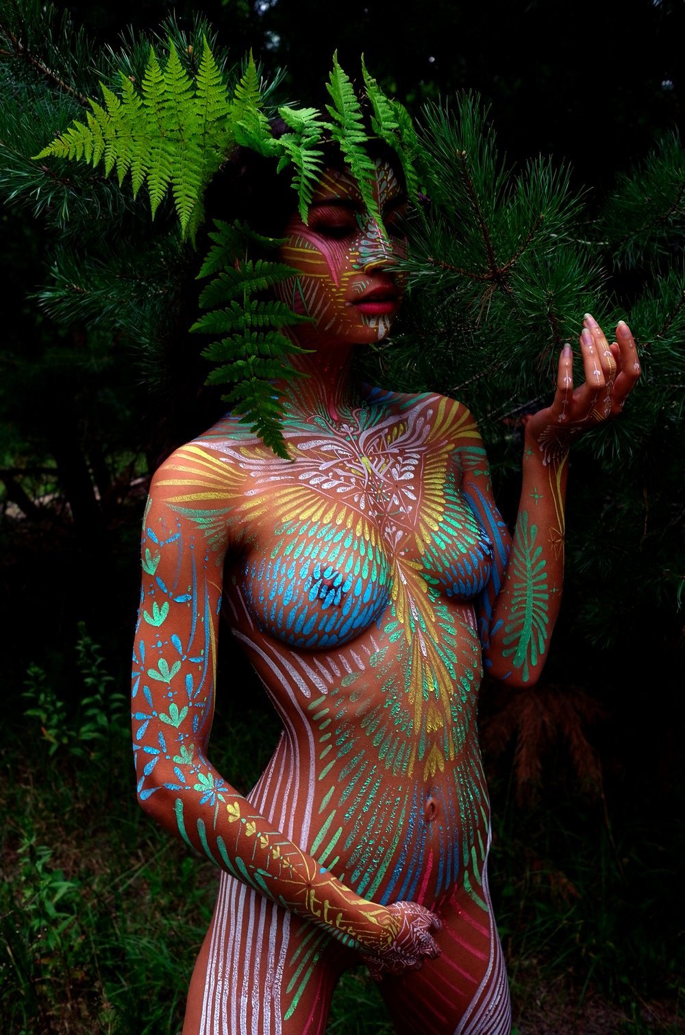 Painted naked women