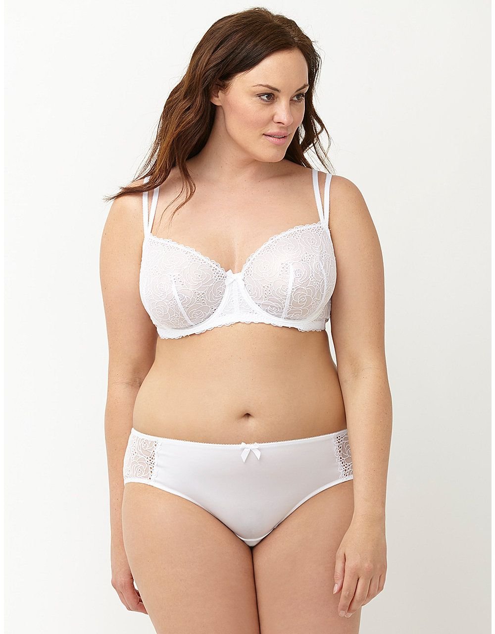 Puffy women in white underpants