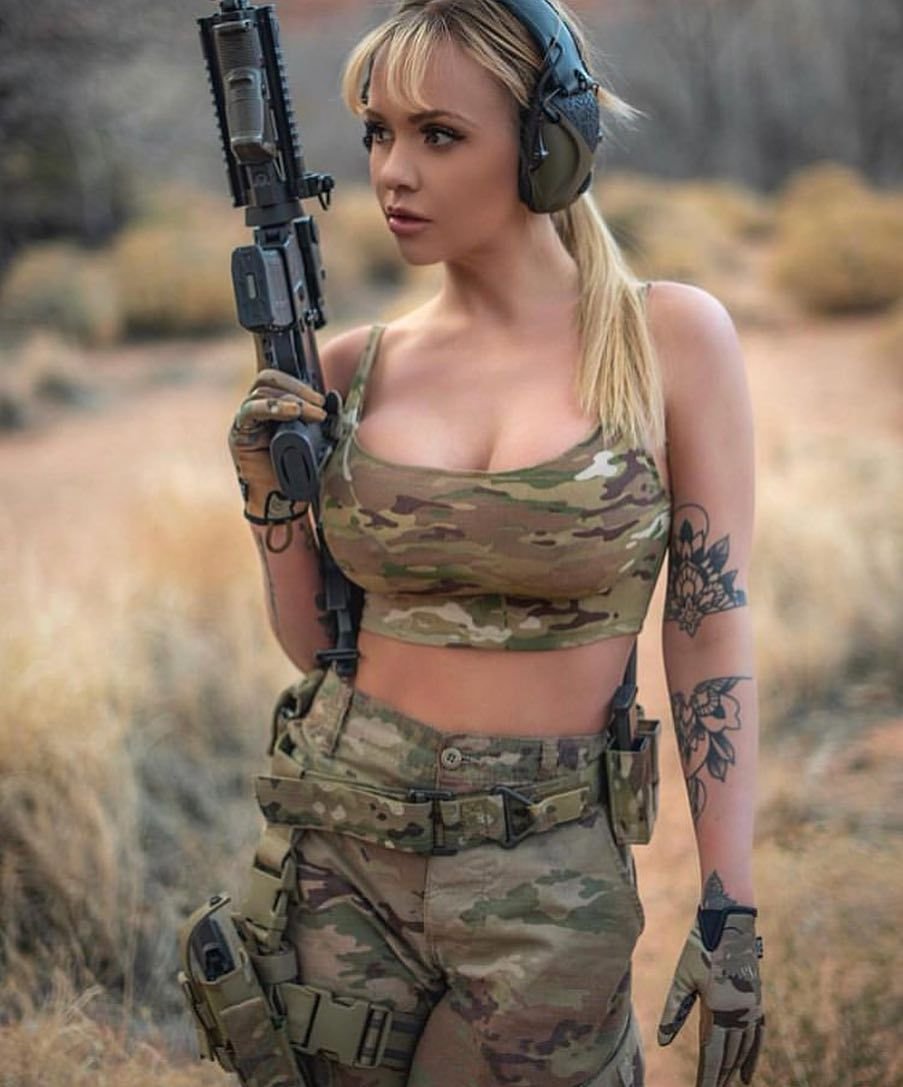 Christie Ain with weapons