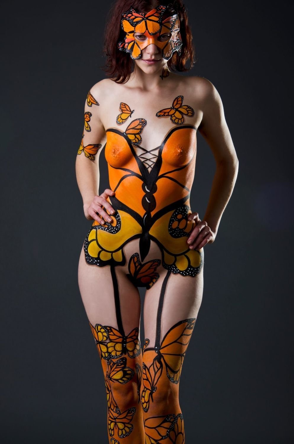 Body art women with big breasts