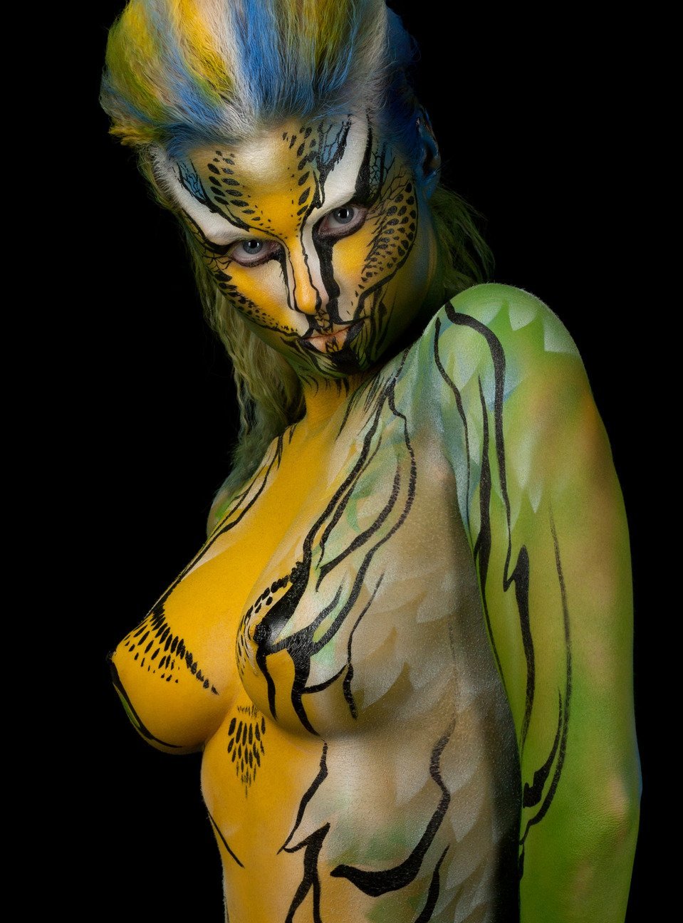 Body art women with big breasts