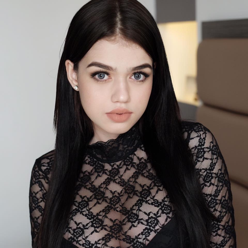 Karina Johnson in a dress