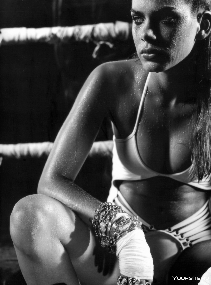 Naked in boxing gloves