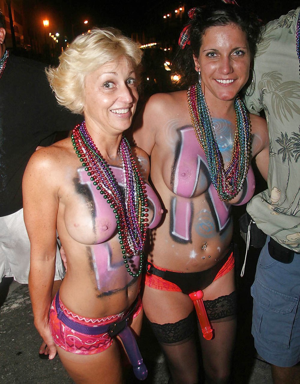 Naked women at the Fantasy Fest festival